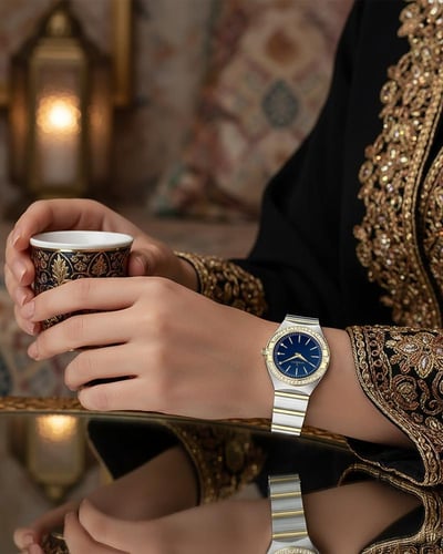 ساعة نسائية سفيسروز بلون فضي و ذهبي