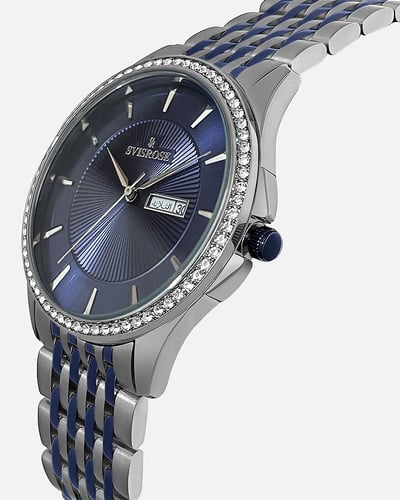 طقم نسائي و رجالي سفيسروز ستيل بلون فضي و ازرق