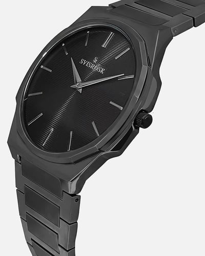 ساعة رجالية سفيسروز ستيل بلون اسود