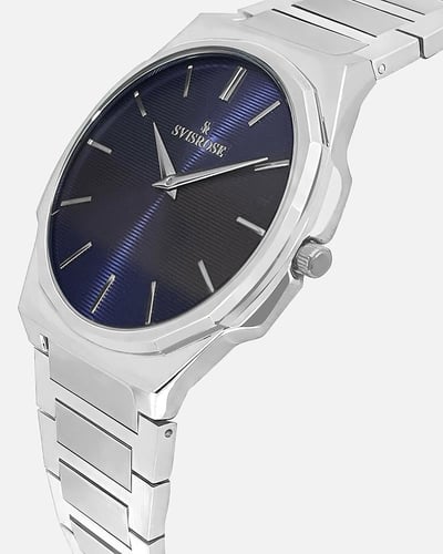 ساعة رجالية سفيسروز ستيل بلون فضي