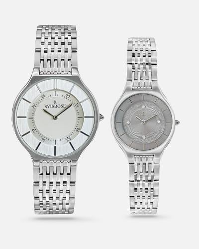 طقم سفيسروز نسائي فضي و رجالي فضي