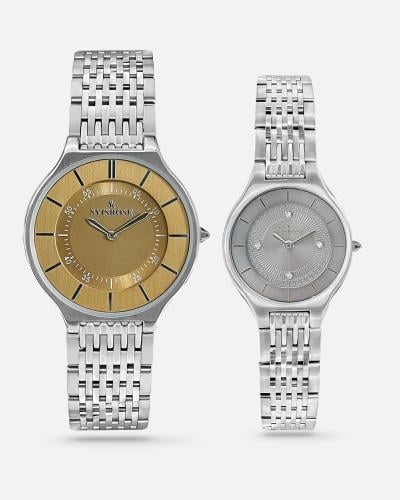 طقم سفيسروز نسائي فضي و رجالي فضي