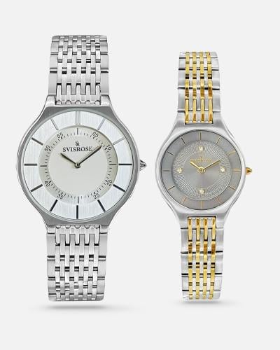 طقم سفيسروز نسائي فضي و ذهبي و رجالي فضي