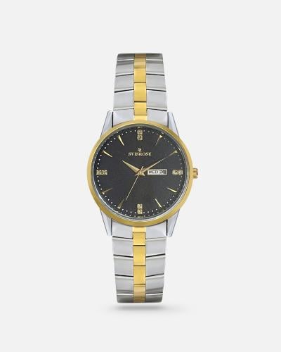 ساعة نسائية سفيسروز ستيل بلون فضي و ذهبي