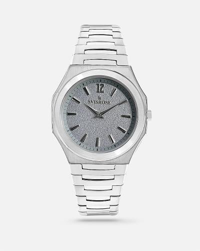 ساعة رجالية سفيسروز ستيل فضي فاتح