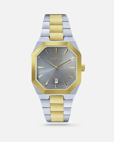 ساعة سفيسروز رجالي فضي ذهبي