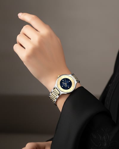 ساعة سفيسروز ستيل بلون فضي و ذهبي