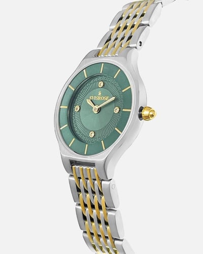 ساعة نسائية ستيل بلون فضي و ذهبي