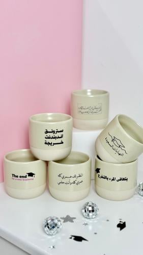 كوب تخرج سراميك بعبارة طابعة uv - بدون تغليف