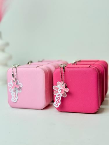 توزيعات علبة اكسسوارات سرطان الثدي (أكتوبر الوردي)