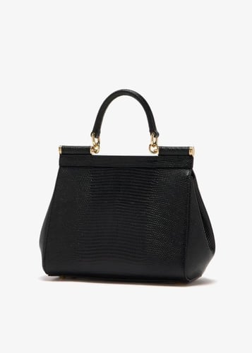 شنطة سيسلي سمول اسود جلد منقوش