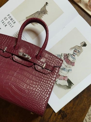 بيركن كروكودايل - قفل فضي 25سم