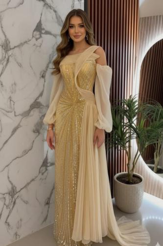 فستان شك سهره مبطن شال بليسيا