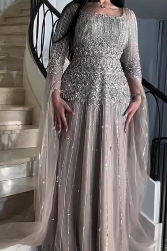 فستان سهرة كلفه خرز بطانه تفته