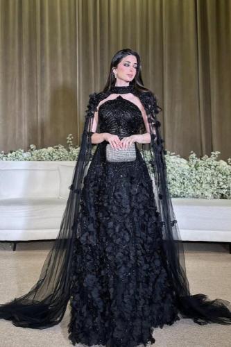 فستان ملکه قطعتين مزين بالترتر