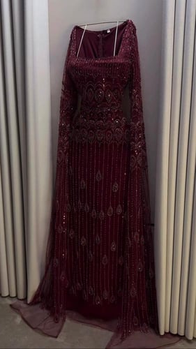 فستان سهرة كلفه خرز بطانه تفته