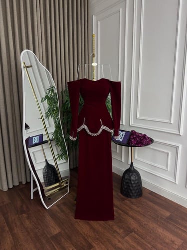 فستان سهره جوخ تطريز فصوص لونين من لافاء فاشن