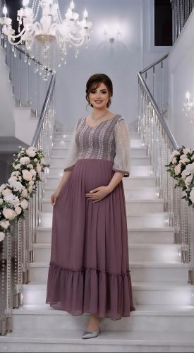 فستان حوامل شيفون تدخيله كلفه سهره