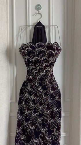 فستان سهرة خرز بطانه تفته شال جورجيت