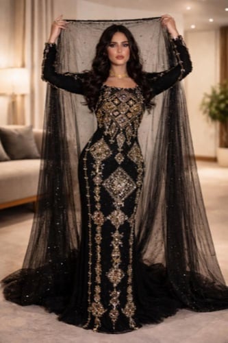 قفطان سهرة مغربي تطريز يدوي