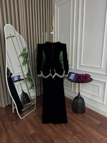 فستان سهره جوخ تطريز فصوص لونين من لافاء فاشن