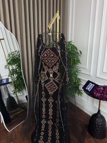 قفطان سهرة مغربي تطريز يدوي