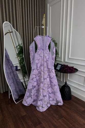 فستان سهره تل جيبون كلوش كلفه تطريز مورده بخرز