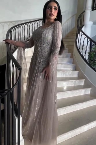 فستان سهرة كلفه خرز بطانه تفته