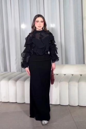 فستان سهرة باربي جورجيت لون أسود