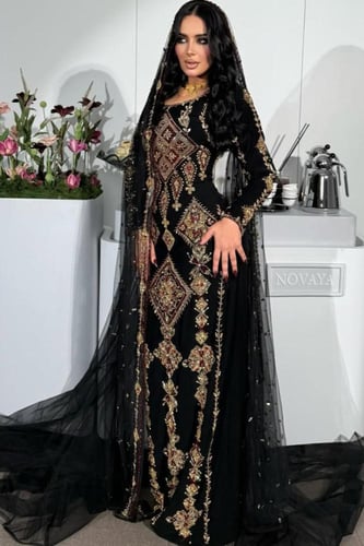قفطان سهرة مغربي تطريز يدوي