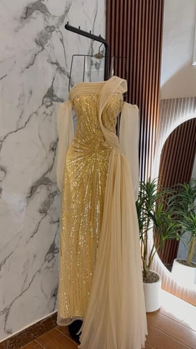 فستان شك سهره مبطن شال بليسيا