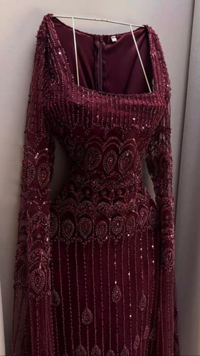 فستان سهرة كلفه خرز بطانه تفته