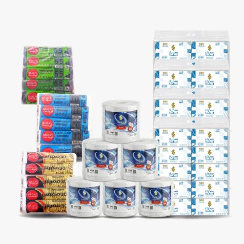 مجموعة المناديل والبلاستيك من سديل