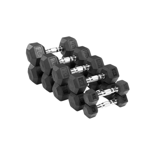 Rubber HEX Dumbbells Set 2.5–25KG [MD Buddy | MM21...