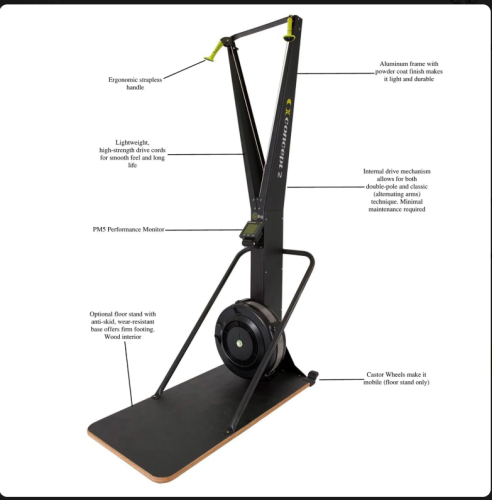 Concept2 SkiErg Indoor Rower with PM5 & Floor Stan...