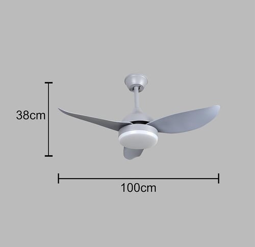 مروحة سقف مودرن مع غطاء رمادي لون الانارة 3اضاءات