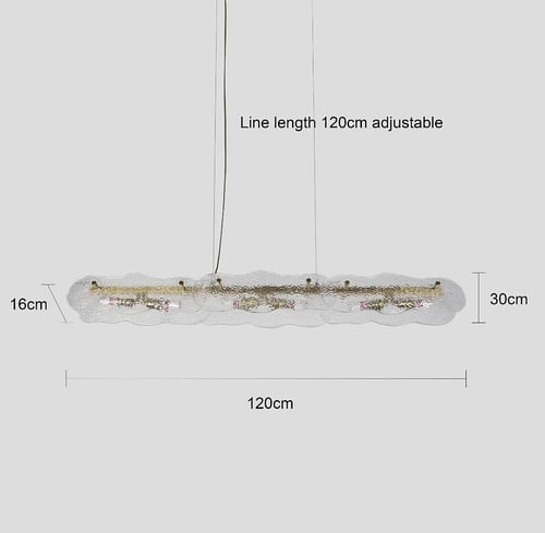 ثريا مودرن مستطيل ذهبي فاخر قطر 60 سم
