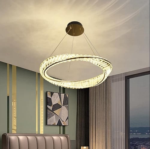 ثريا هيمن مودرن ذهبي مع لون إنارة 3 إضاءات متغيرة...