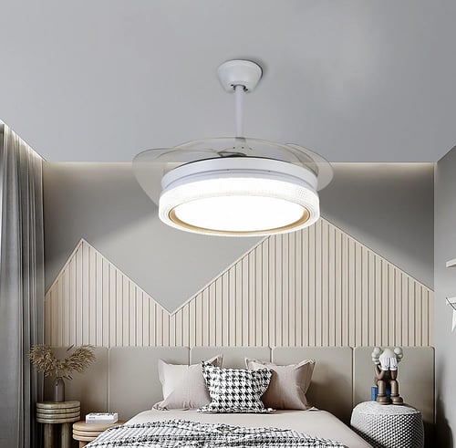 مروحة السقف القابلة للطي ذهبي لون الانارة 3اضاءات...