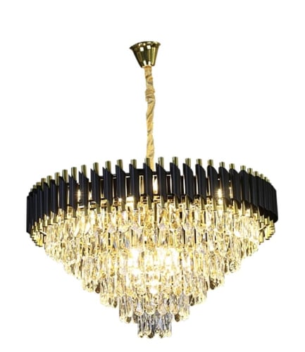 ثريا كريستال أسود مع ذهبي قطر 80 سم