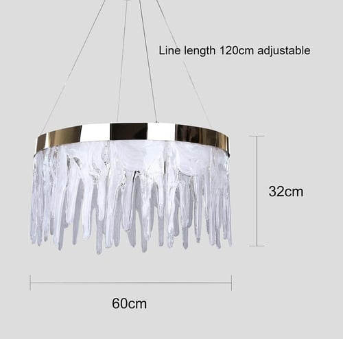 ثريا مودرن ذهبي فاخر لون الإنارة أصفر 55 واط قطر 6...