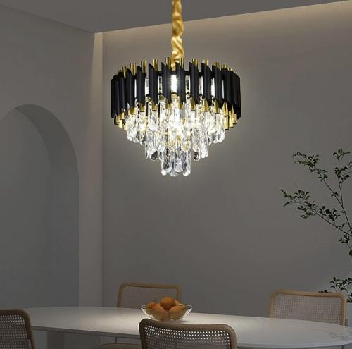 ثريا كريستال أسود مع ذهبي قطر 40 سم