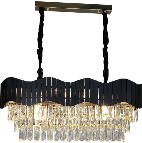 ثريا كريستال مستطيل أسود قطر 80 سم