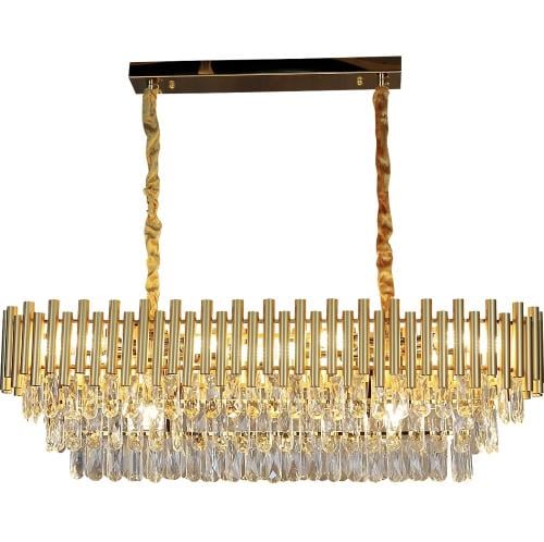 ثريا كريستال مستطيل ذهبي قطر 100.35 سم