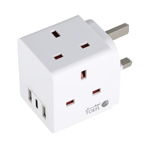 قسام توفل موزع افياش كهرباء 2USB+ TYPS