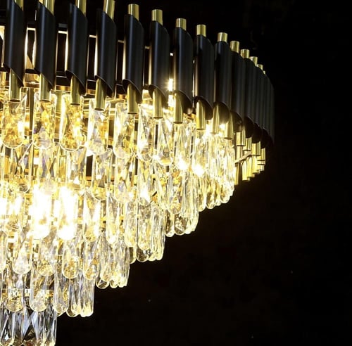 ثريا كريستال أسود مع ذهبي قطر 80 سم