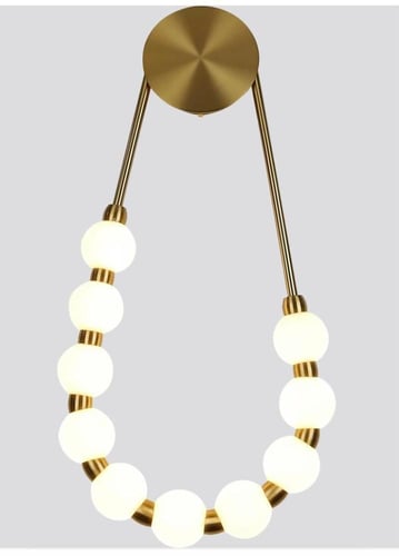 ابليك جداري مودرن ذهبي فاخر شكل عقد قطر 60 سم إنار...