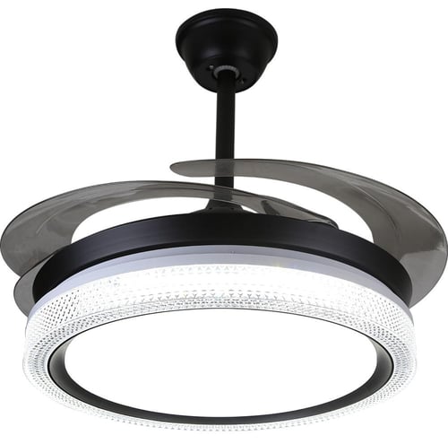 مروحة السقف القابلة للطي أسود لون الانارة 3اضاءات...