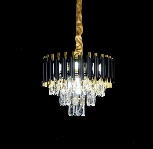 ثريا كريستال أسود مع ذهبي قطر 40 سم