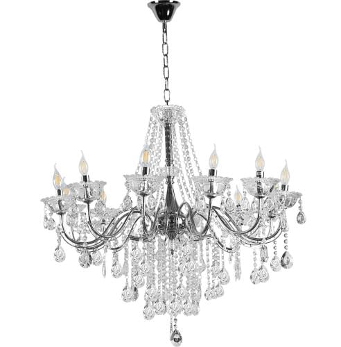 ثريا شمعدان فضي فاخر 12 لمبة